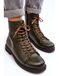Žalio atspalvio klasikiniai batai su raišteliais - 58175 ZIELONY LICO