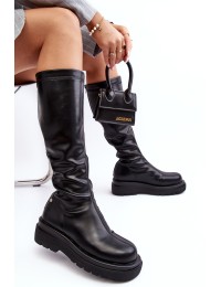 Moteriški aukštos kokybės ilgaauliai batai GOE - MM2N4068 BLACK