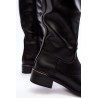 Juodi odiniai klasikiniai ilgaauliai batai - YY51 BLACK