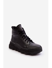 Šilti natūralios odos juodi suvarstomi batai - 60447 V.CZARNY+CZ