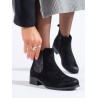 Moteriški juodi zomšiniai Chelsea stiliaus batai\n - M676B