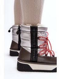 Moteriški žieminiai batai storu padu Vegan D.Franklin  - DFSH371006 SILVER