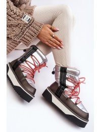 Moteriški žieminiai batai storu padu Vegan D.Franklin  - DFSH371006 SILVER