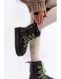 Moteriški žieminiai batai storu padu Vegan D.Franklin  - DFSH371007 BLACK