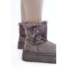 Moteriški platforminiai žieminiai batai su dirbtiniu kailiuku - 85-925 GREY