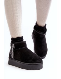 Patogūs žieminiai batai su išsiuvinėtu ornamentu - 20221-4A BLACK