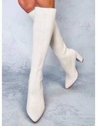 Kreminiai elegantiški kojinės tipo ilgaauliai ELISHA BEIGE - KB SP220