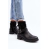 Moteriški auliniai batai su užsegimu  - M667 BLACK