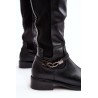 Klasikinio stiliaus moteriški juodi ilgaauliai batai - HY07-329 BLACK