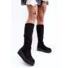 Stilingi moteriški juodi ilgaauliai batai - HY53-8 BLACK