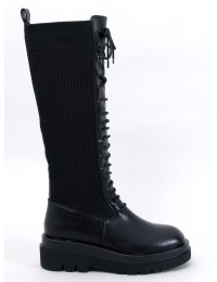Juodi suvarstomi auliniai batai tampriu aulu STEBB BLACK - KB 490