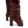 Elegantiški tamsiai rudi ilgaauliai batai - 3872 BROWN