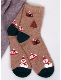 Moteriškos kalėdinės vilnonės kojinės, dvi poros SANTA SET-1 - KB SK-WIYY94437