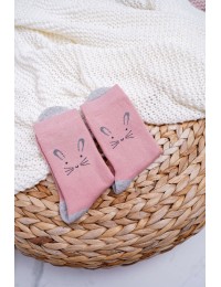 Women's Warm Socks Pink with Rabbit - SK.NX6750 PINK RABBIT