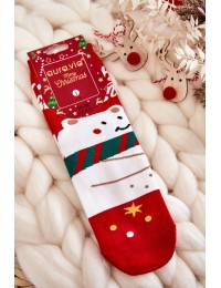 Raudonos kojinės su Kalėdiniais raštais - SK.22956/SNP9062 RED