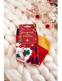 Raudonos kojinės su Kalėdiniais raštais - SK.22957/SNP9062 RED