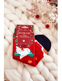 Raudonos kojinės su Kalėdiniais raštais - SK.22959/SNP9062 RED