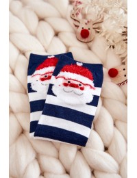 Dryžuotos kojinės su Kalėdų Seneliu - SK.23061/X20369 NAV/WH