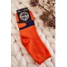 Women's Cotton Socks Navy Pattern Orange - SK.23183/X30090 ORAN