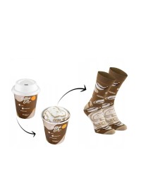 Linksmos kojinės Coffee Cappuccino puodelyje, 1 pora - SK.23600/CAPPUCINO