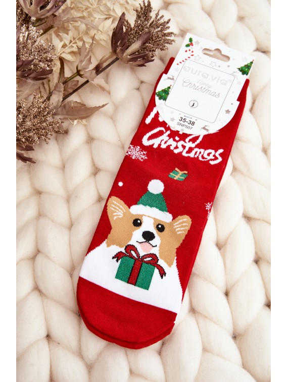Linksmos kalėdinės kojinės su šuniuku - SK.29074/SNP507