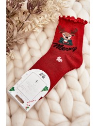 Moteriškos raudonos kalėdinės kojinės - SK.29168/SN756