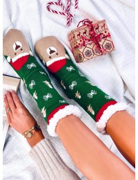 Žalios kalėdinės kojinės MERRY MULTI-2 - KB SK-HD017