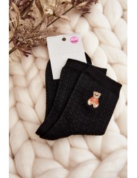 Moteriškos kojinės su mielu išsiuvinėtu meškiuku - SK.29123/NZX690