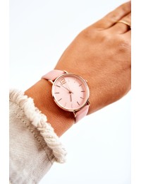 Laikrodis ant odinio dirželio Be nikelio ERNEST Šviesiai rožinis - TV_E62001LR L.PINK