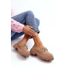 Madingi moteriški batai su papuošimu - H8-309MOK KHAKI