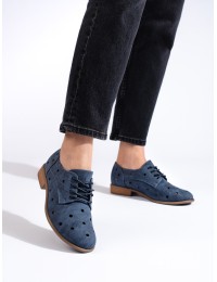 Stilingi mėlyni odiniai klasikiniai batai moterims - SA142-36BL