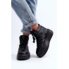 Juodi platforminiai natūralios odos batai - 3392/X CZARNY LICO