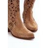 Natūralios odos rudi moteriški batai - 3396 BEŻ B. WEL