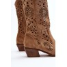 Natūralios odos rudi moteriški batai - 3396 BEŻ B. WEL