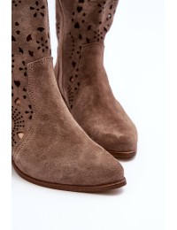 Natūralios odos rudi moteriški batai - 3396 ZIEMIA WELUR