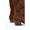 Natūralios odos tamsiai rudi moteriški batai - 3396 TABACO WEL