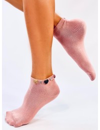 Moteriškos kojinės su dekoratyviomis širdelėmis GWENS PINK - KB SK-WAGC94257D
