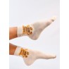 Moteriškos kojinės su meškiuku SHENTI BEIGE - KB SK-DS77-1
