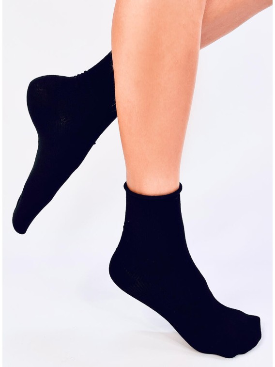 Lygios juodos moteriškos kojinės SOUTT BLACK - KB SK-BL21014