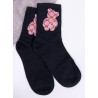 Moteriškos kojinės su meškiuku SALIS BLACK - KB SK-LY7100-1