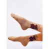 Moteriškos kojinės su meškiuku SALIS DARK BEIGE - KB SK-LY7100-1