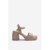Zazoo moteriški odiniai sandalai Block Heel Beige - 40386 V.TAUPE