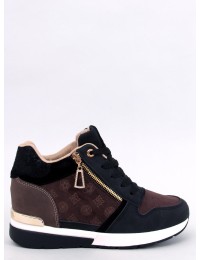 Tamsių žemiškų spalvų batai su platforma TELTS BLACK - KB AD-796