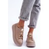 Originalaus dizaino natūralios odos batai su platforma - 06191-04/00-8 BEŻ