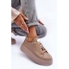 Originalaus dizaino natūralios odos batai su platforma - 06191-04/00-8 BEŻ