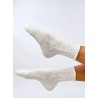 Moteriškos raštuotos kojinės su gražiu krašteliu WHITT ECRU-2 - KB SK-M-1605