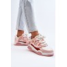 Rožiniai sportinio stiliaus batai storais raišteliais - NB628 PINK