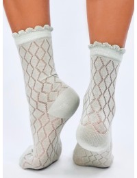 Raštuotos moteriškos kojinės su gražiu krašteliu GLADD MINT - KB SK-WJYC90133