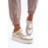Stilingi patogūs laisvalaikio stiliaus batai - SL-215 WHT/GOLD