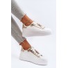 Balti batai ant platformos su stilinga puošmena - LA279 GOLD